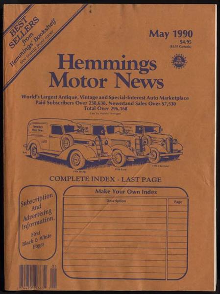 Hemmings Motor News Mai 1990 - Oldtimermarktplatz-USA