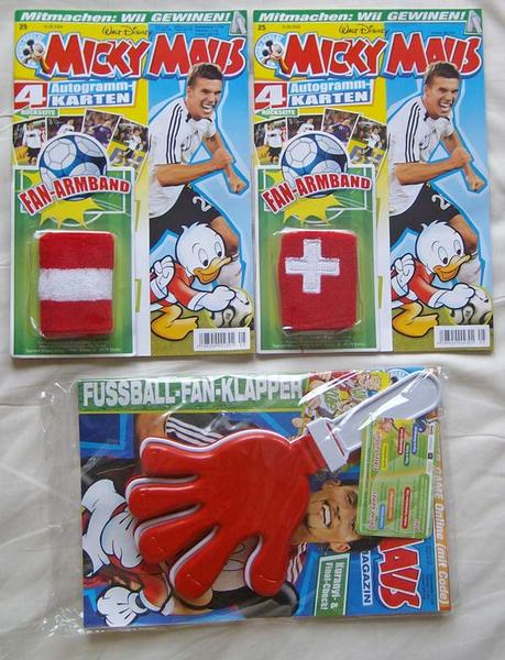 Micky Maus Set zur Euro 2008  - 3 ungelesene Hefte mit Beilagen aus AT und CH