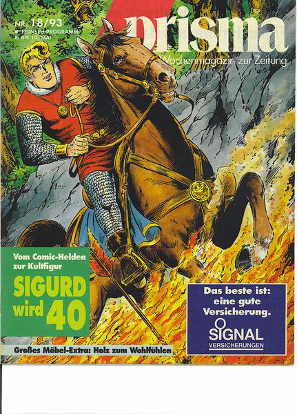 prisma Fernsehmagazin Nummer 18/1993 (Cover: Sigurd von Wäscher)